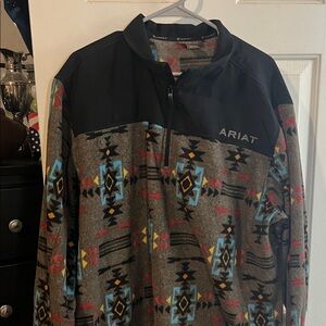 Ariat Black and Gray Patterned Half-Zip Pullover